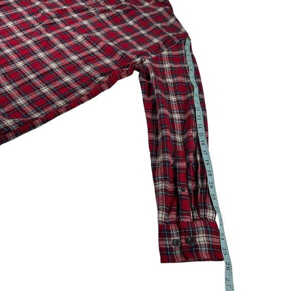 WOOLRICH Mens Large Red Plaid Flannel Button Down Shirt Long Sleeve VTG Y2K - Picture 12 of 12